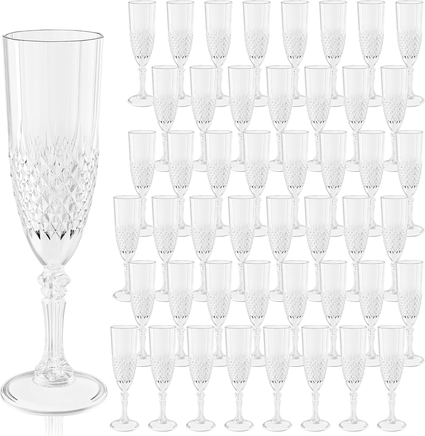 Plastic Champagne Flutes Set of 48 for Elegant Celebrations
