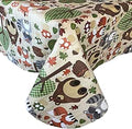 Woodsy Animal Friends Vinyl Tablecloth for Fall and Thanksgiving