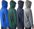 Men UPF 50+ Sun Protection Breathable Long Sleeve Hoodie - Lightweight