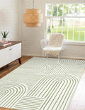 Ultra-Soft Modern Green Rainbow Rug - Non-Slip 4x6ft