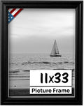 Black 11x33 Picture Frame.75 in Wide - Handmade Black Wall Decor