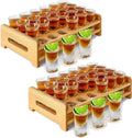 Shot Glasses Set 48pcs 0.5oz/15ml with 2 Trays - Bulk Party Glassware