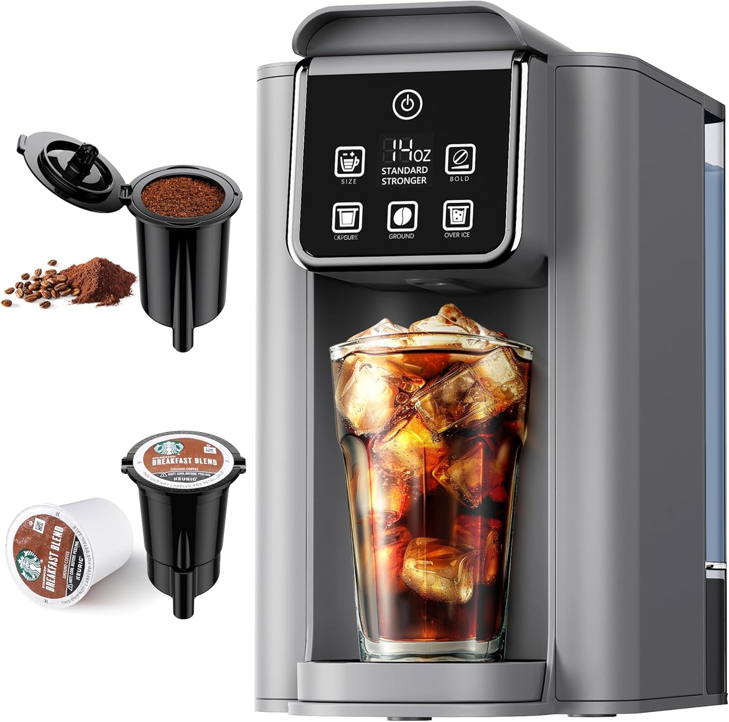 Hot & Iced Coffee Maker with Bold Setting for Perfect Brews