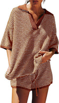 Tankaneo Womens Sweater Set 2-Piece Oversized Knit Lounge Set - Cozy V