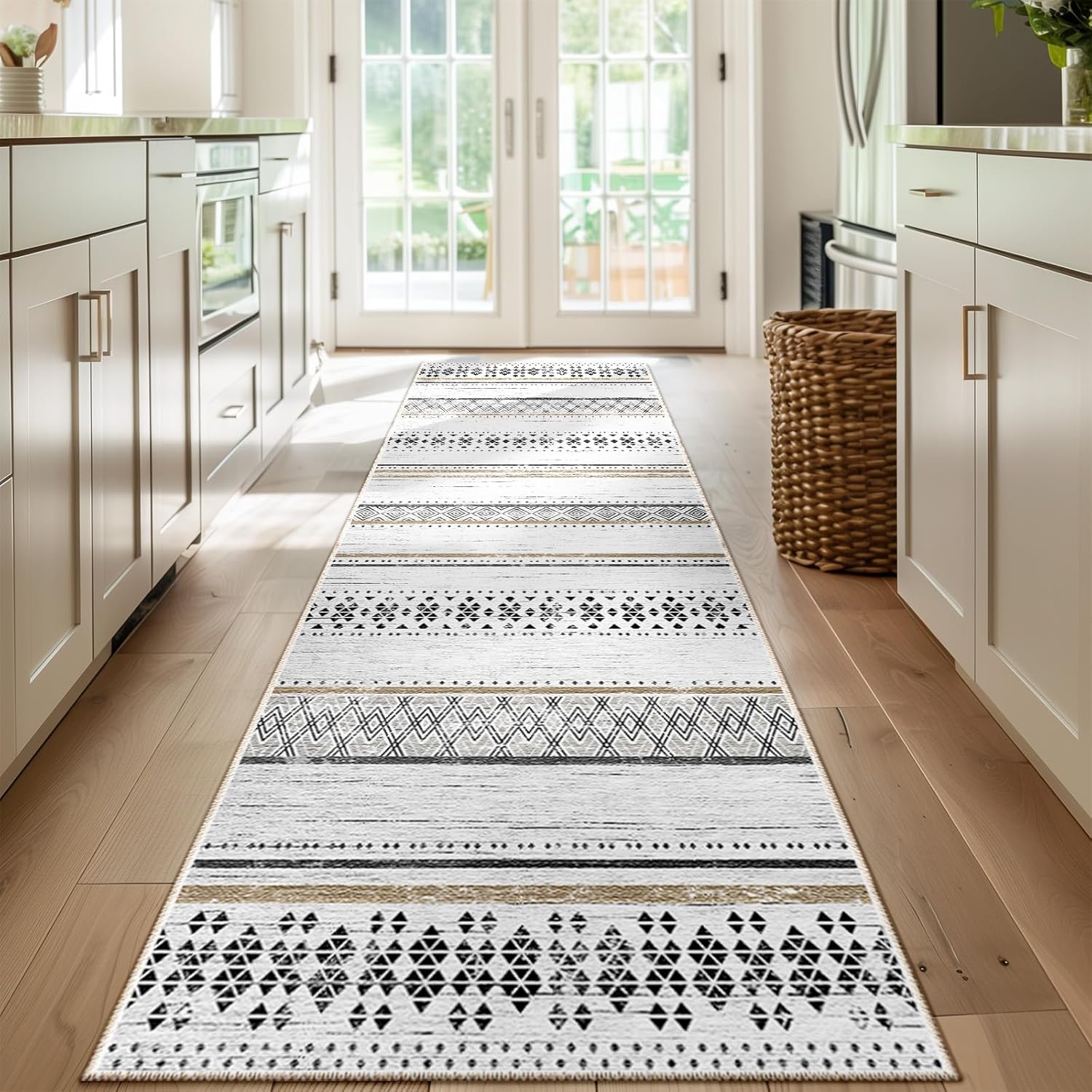 2x8 Area Rugs for Living Room - Washable Moroccan Design