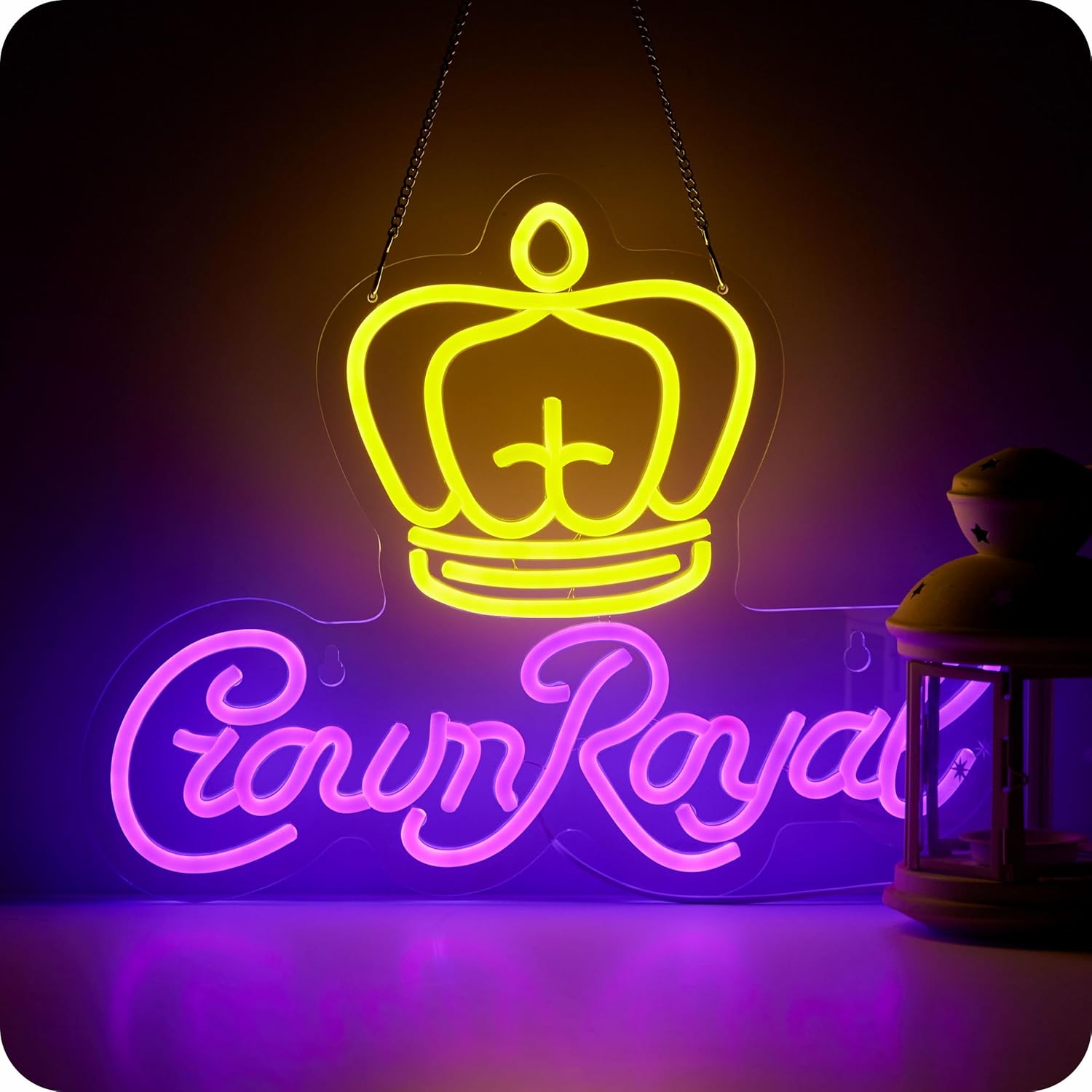 Crown Neon Sign for Wall Decor - Light Up Your Man Cave