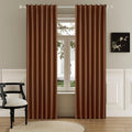 DUALIFE 90 in Rust Blackout Boho Curtains - Thermal Insulated Drapes