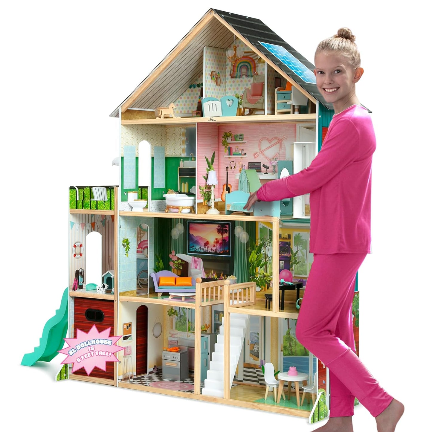 Deluxe Maui Dollhouse - Large 4-Story Playhouse for Kids
