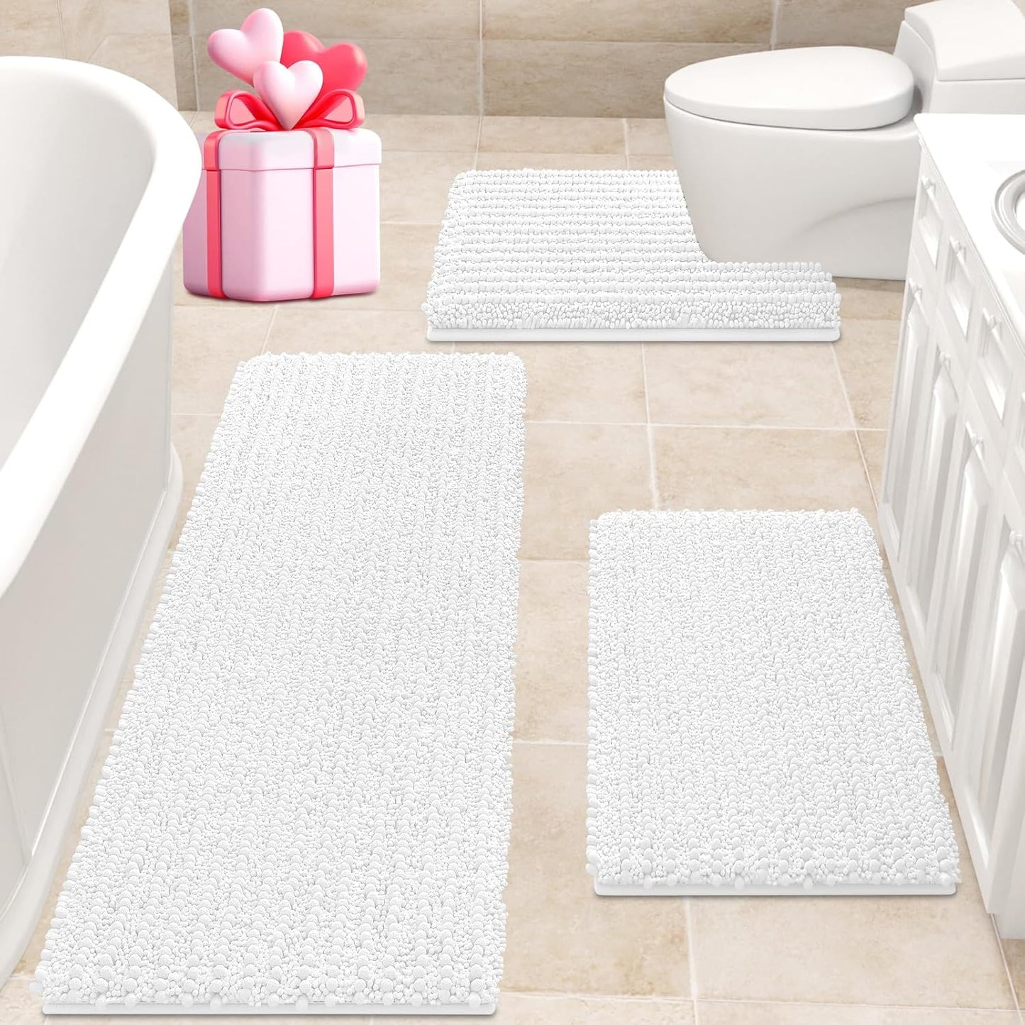 Ultra Soft Chenille Bathroom Rug Set for Luxury Comfort