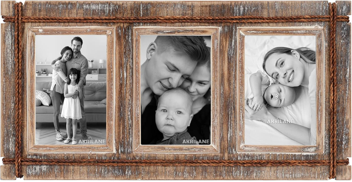 Rustic 4x6 Picture Frame by AKRILANE for Home Decor