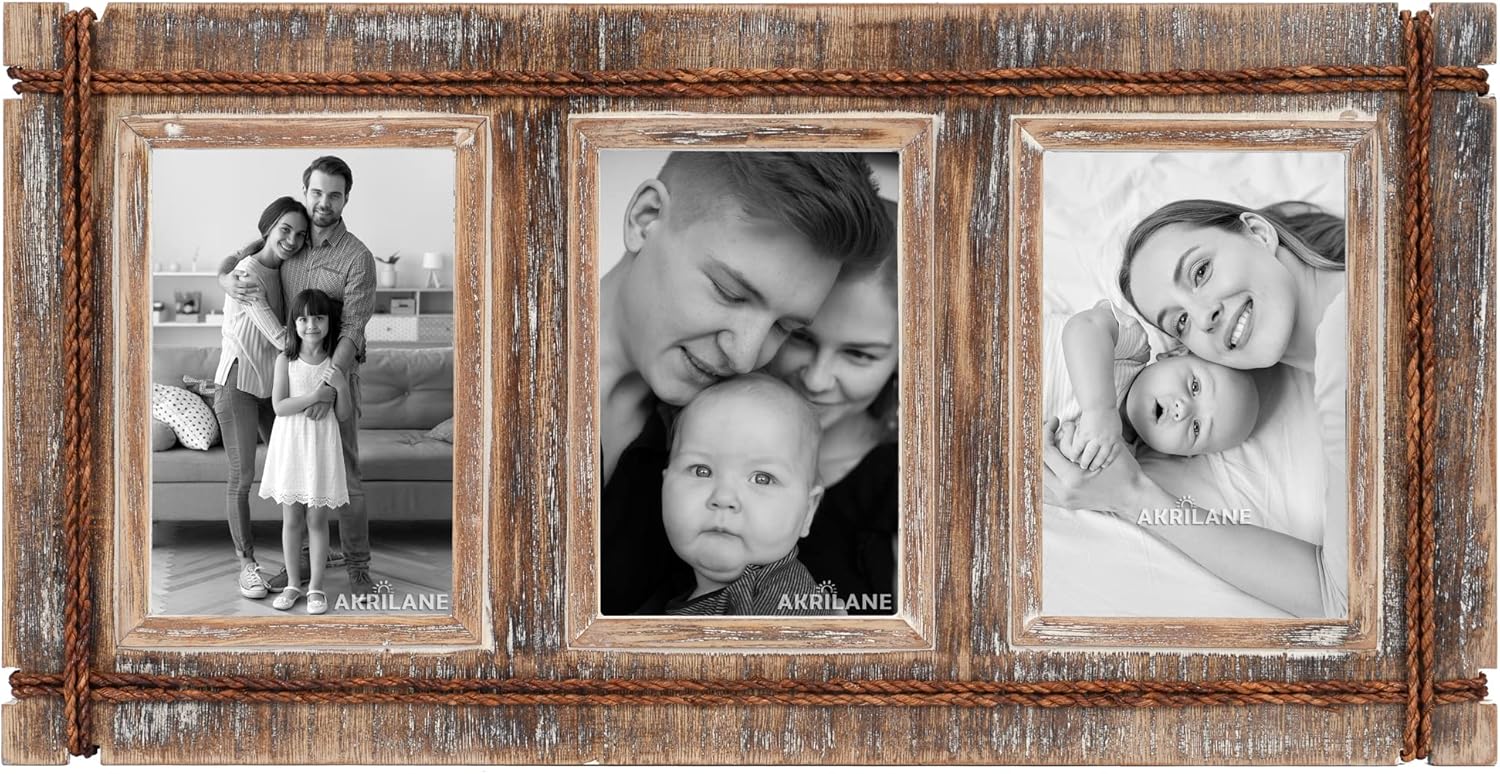 Rustic 4x6 Picture Frame by AKRILANE for Home Decor