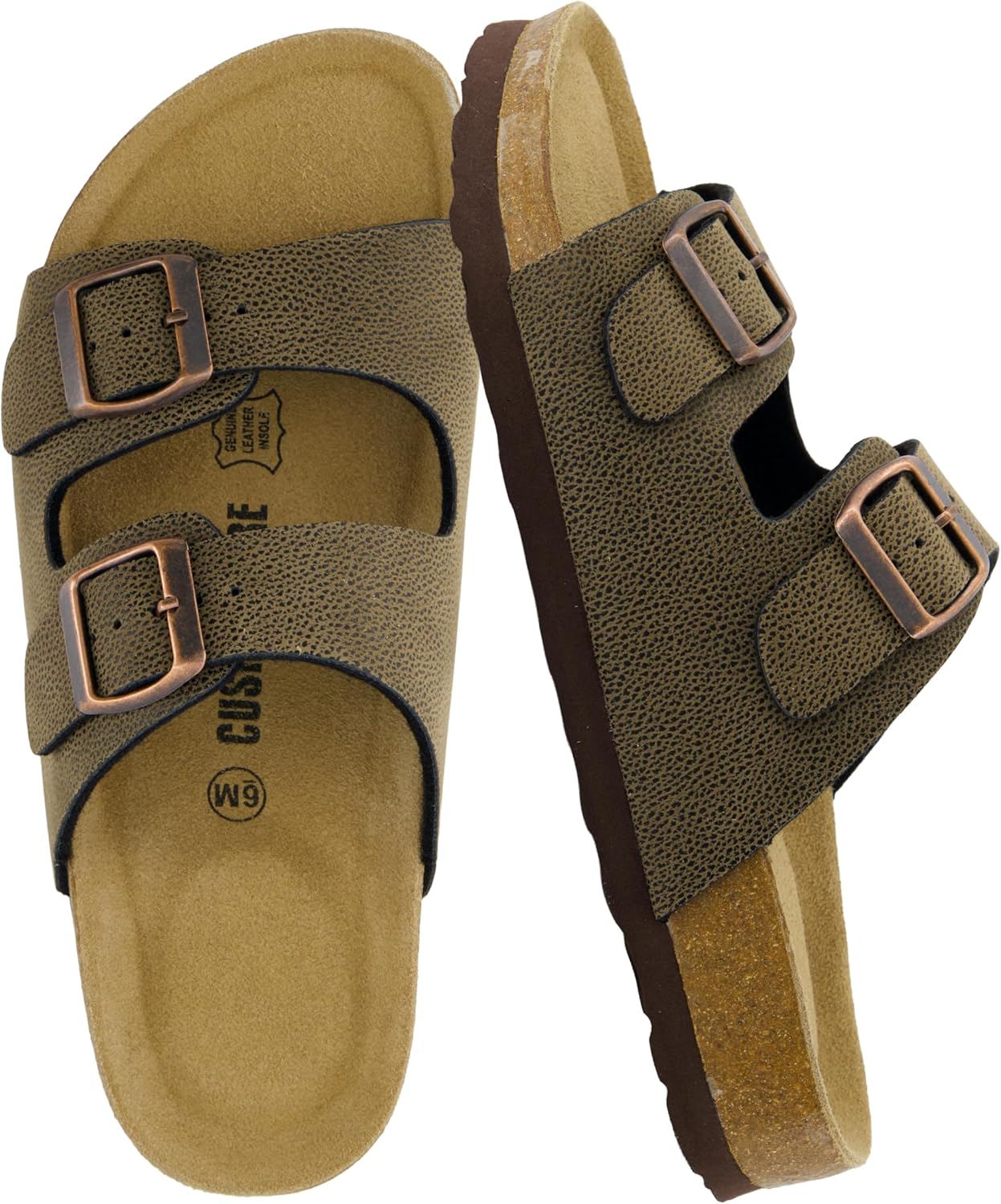 CUSHIONAIRE Lane Cork Footbed Sandals for Women Comfort