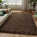 5x7 Ft Shag Area Rug Light Brown - Soft Plush High Pile for Living