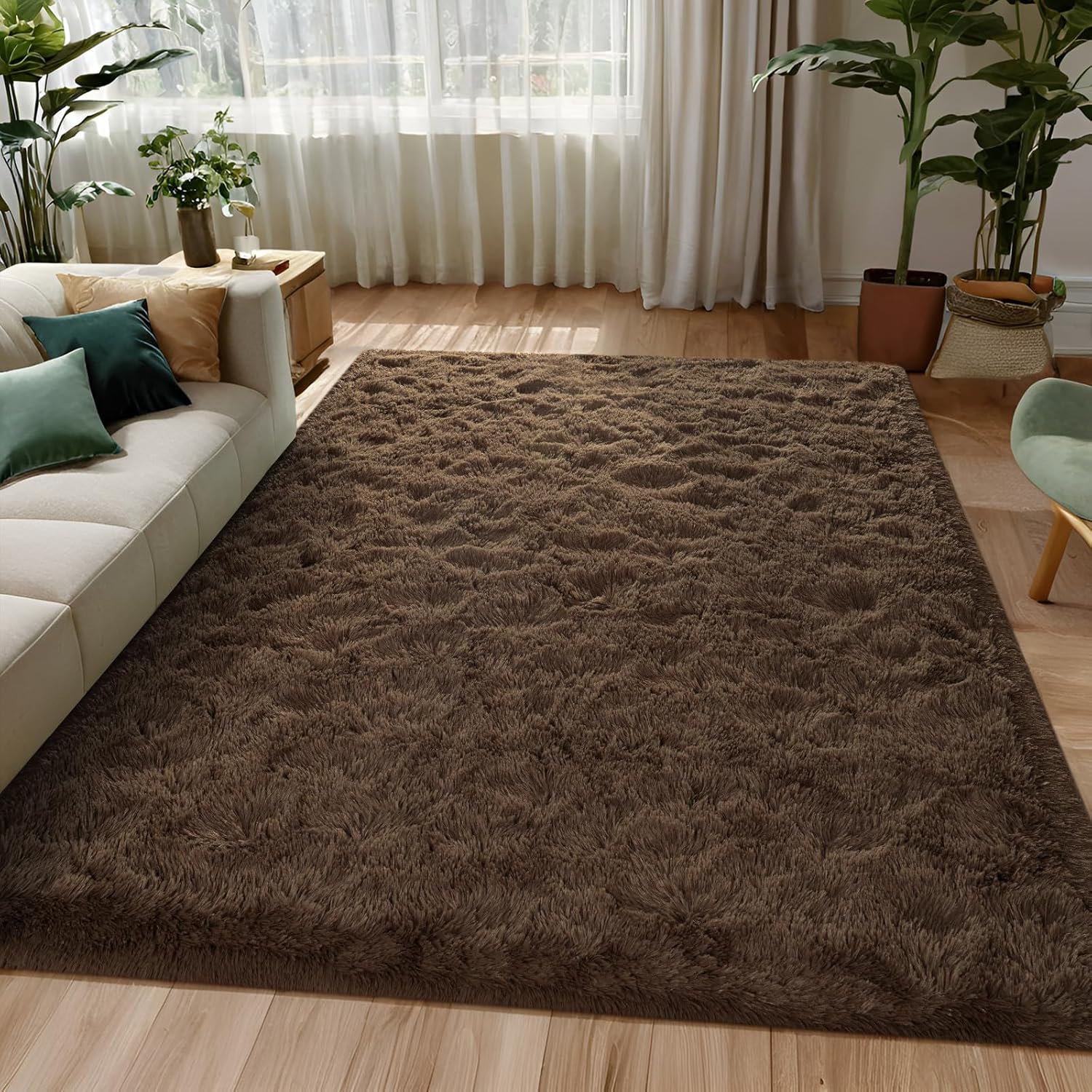 5x7 Ft Shag Area Rug for Living Room and Bedroom Decor