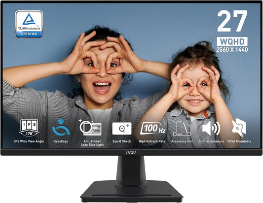 MSI PRO Office Monitor - 27 WQHD IPS, Eye-Friendly, 100Hz