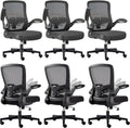 Desk Chairs with Wheels Ergonomic Mesh Office Chair Set of 6