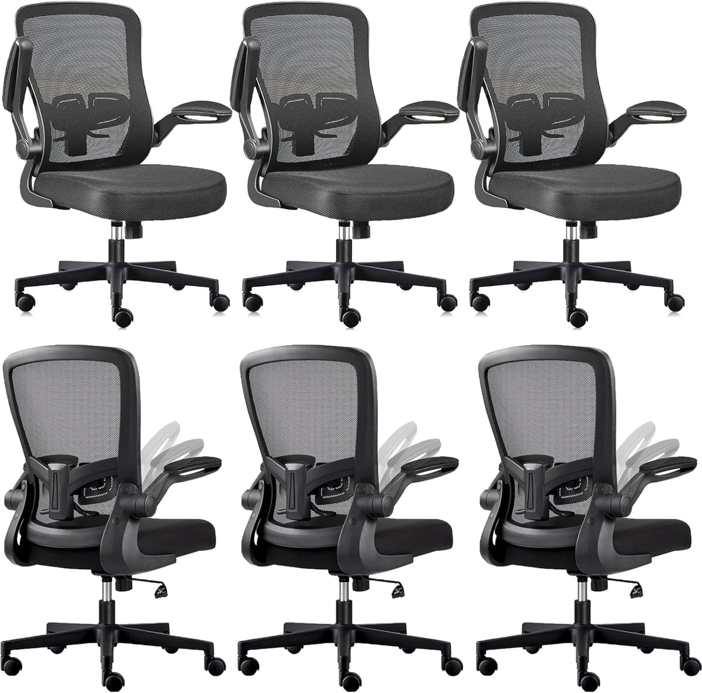 Set of 6 Ergonomic Mesh Office Chairs for Ultimate Comfort