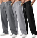 3 Pack Big and Tall Men's Open Bottom Sweatpants - Elastic Waist