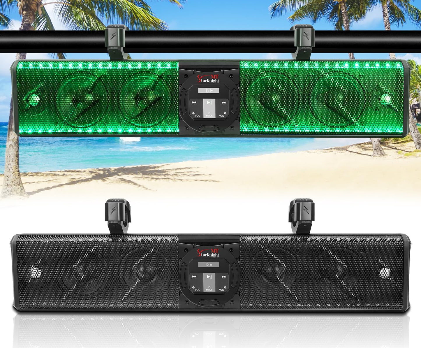 StarknightMT 26 Inch UTV Sound Bar with RGB Lights and Power
