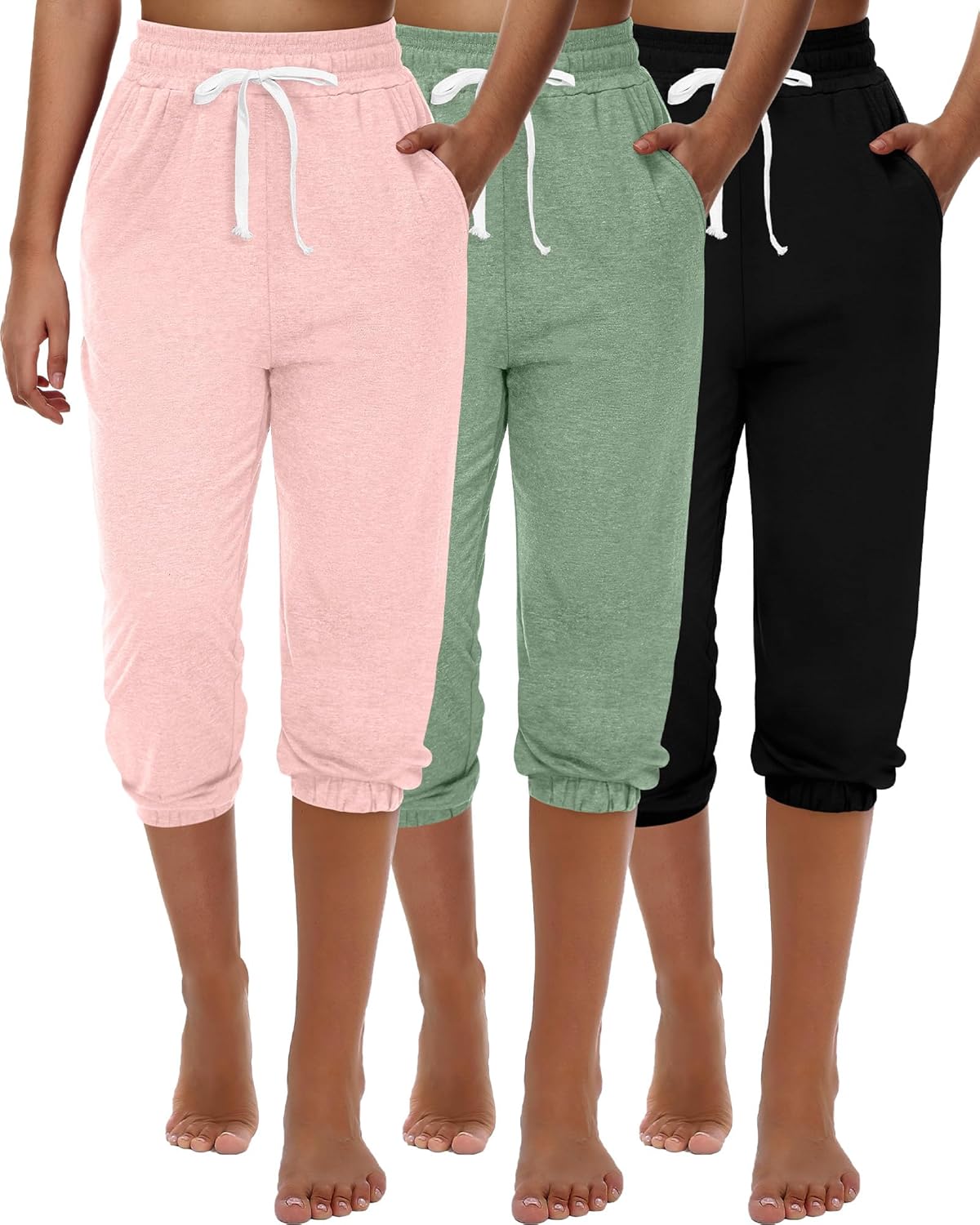 Ficerd Women's Capri Sweatpants Joggers for Summer Comfort