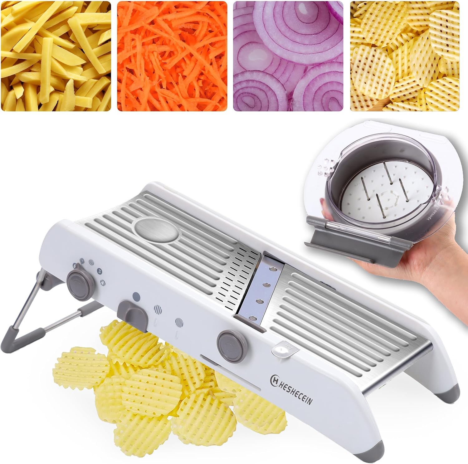 Adjustable Mandoline Slicer for Kitchen - Efficient Food Chopper