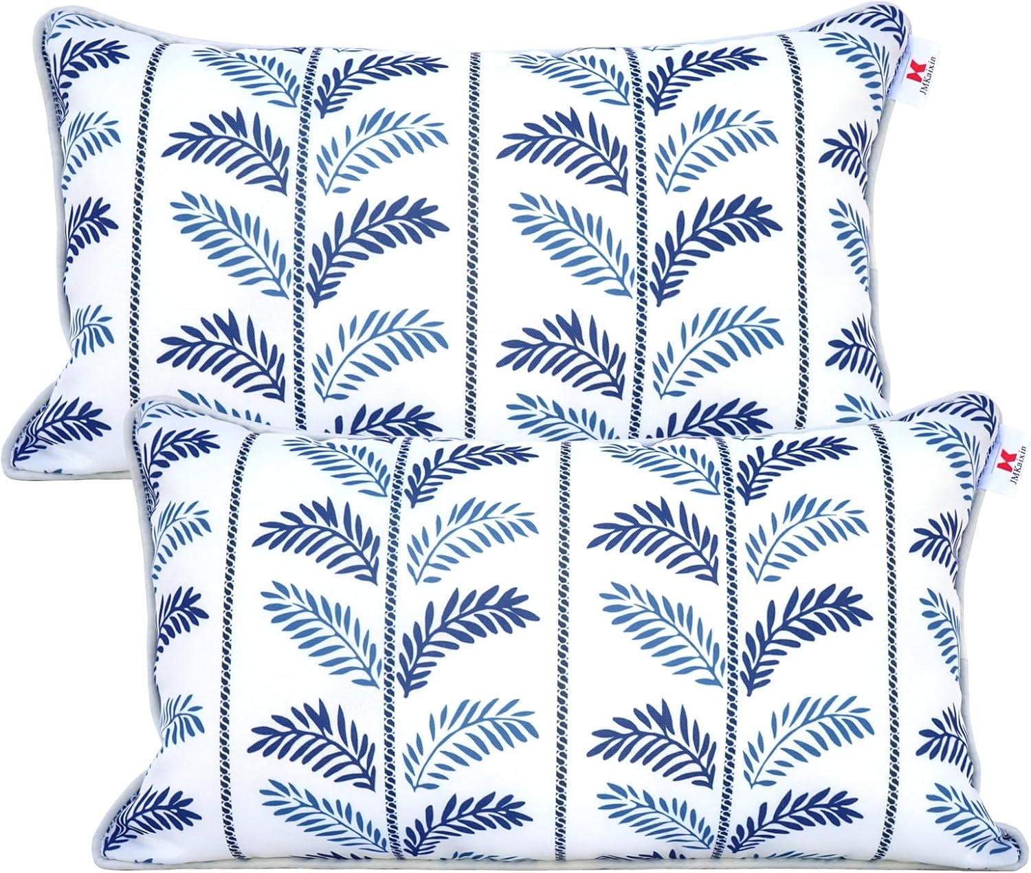 Pack of 2 Waterproof Outdoor Lumbar Pillows for Patio Use