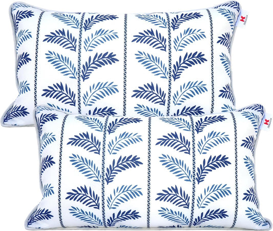 Pack of 2 Waterproof Outdoor Lumbar Pillows for Patio Use