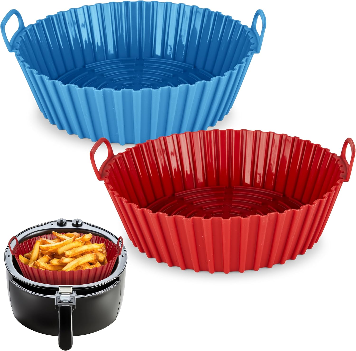 Reusable Silicone Air Fryer Liners - 2 pk, Easy Cleanup