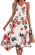 Women's Casual Summer Tank Dress Midi Sundress - Flowy Pockets