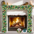 Christmas Garland 9ft with Lights & Timer - Prelit Frosted Pine