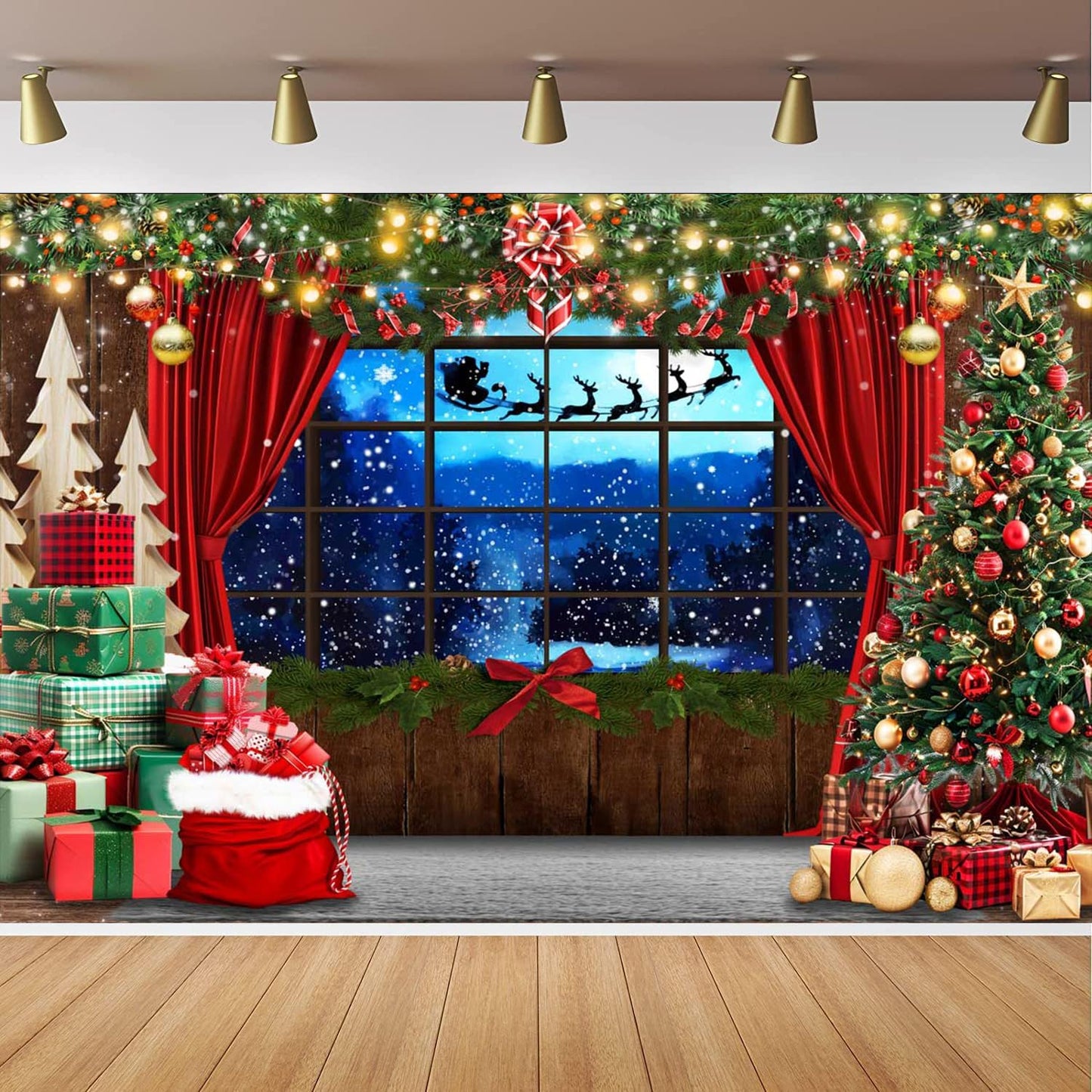 Vibrant Red Christmas Photo Backdrop - CapiSco