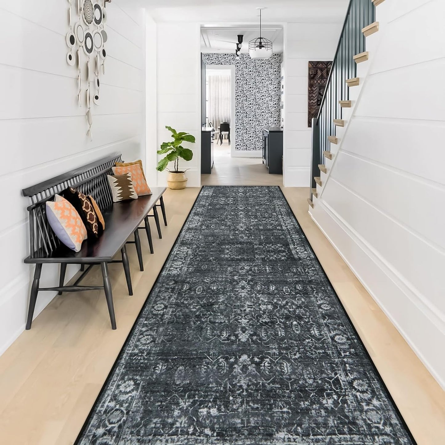Morebes Vintage Washable Rug Runner for Hallways 10 Feet Long