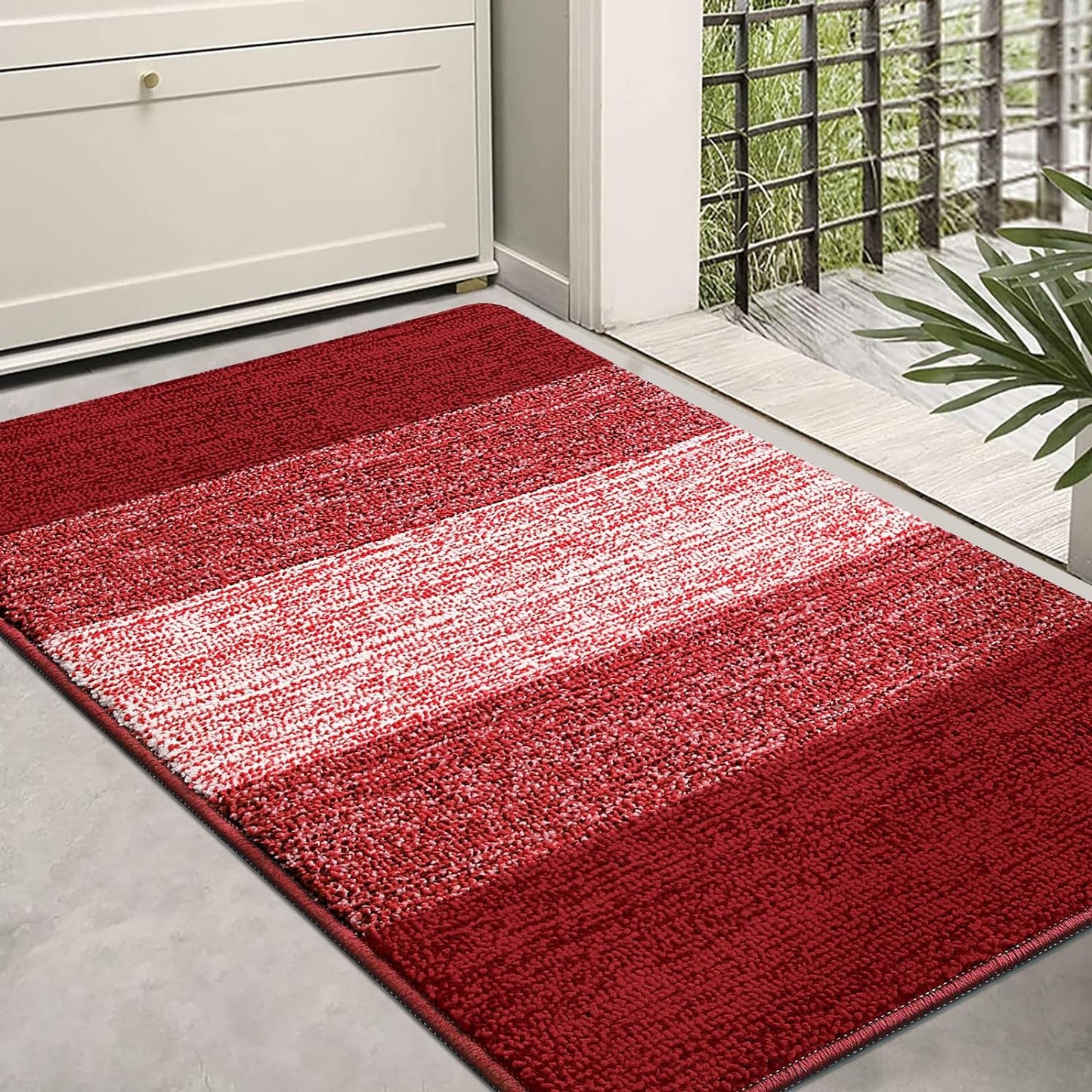 Kitinjoy Indoor Outdoor Door Mat - Non-Slip Absorbent Dirt Trapper