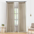Pinch Pleated Semi Sheer Linen Blend Curtains 40in x 112in - Light