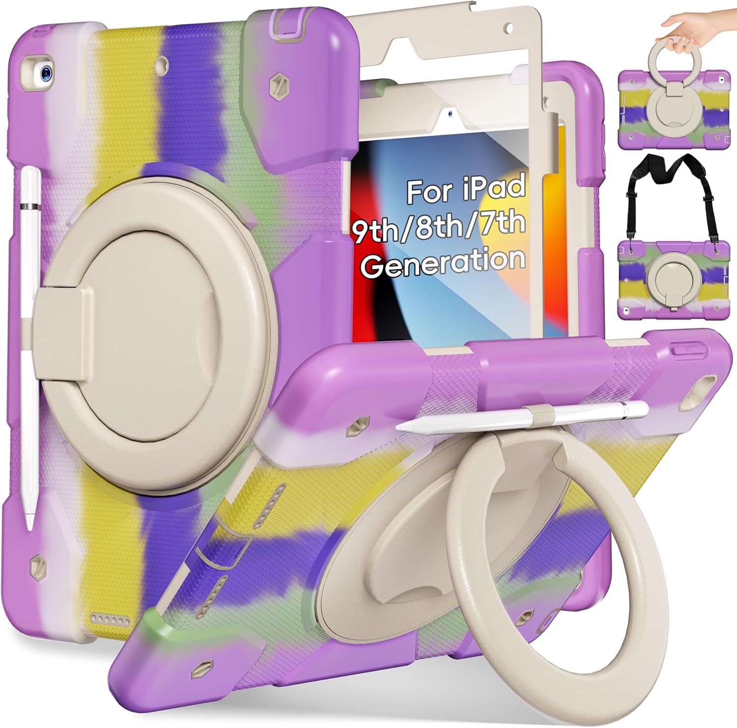 Shockproof iPad 9th/8th/7th Generation Case with 360 Handle