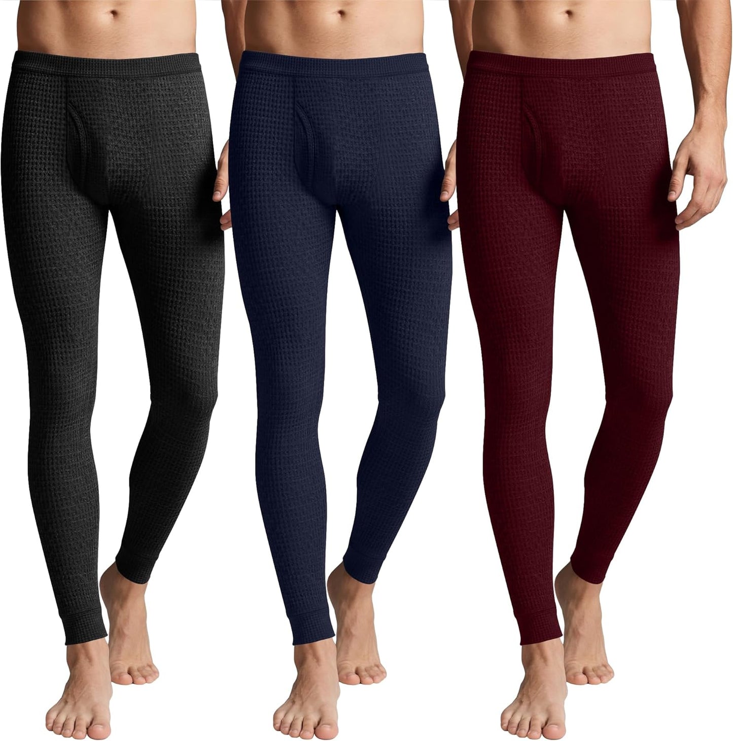 Men's Waffle Thermal Bottom Long Underwear for Cold Weather