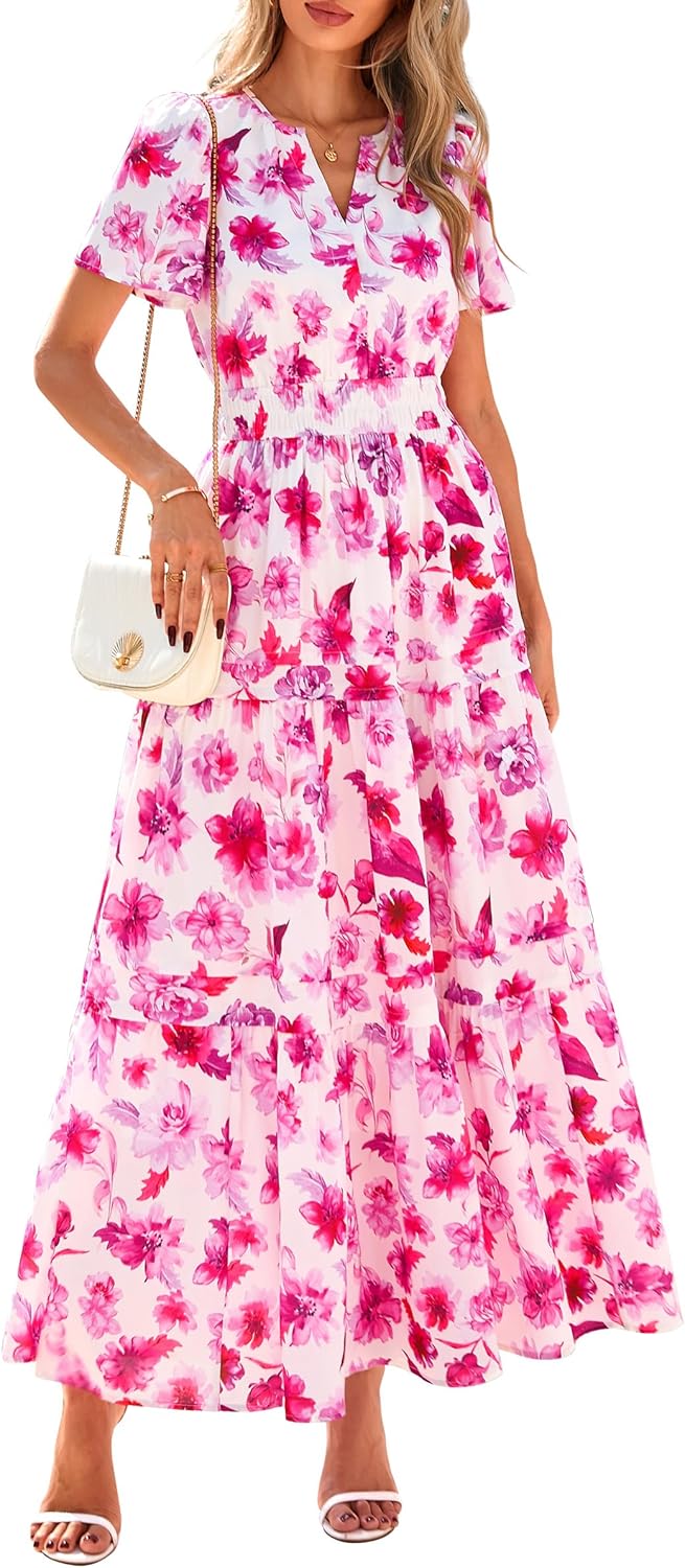 Boho Maxi Dresses for Women - PRETTYGARDEN Floral Summer Style