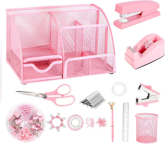 yuun Pink Desk Organizers Set - Stay Organized in Style!