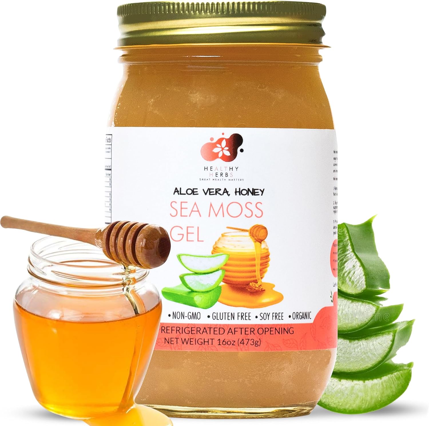 Healthy Herbs Sea Moss Gel with Aloe Vera and Honey for Wellness