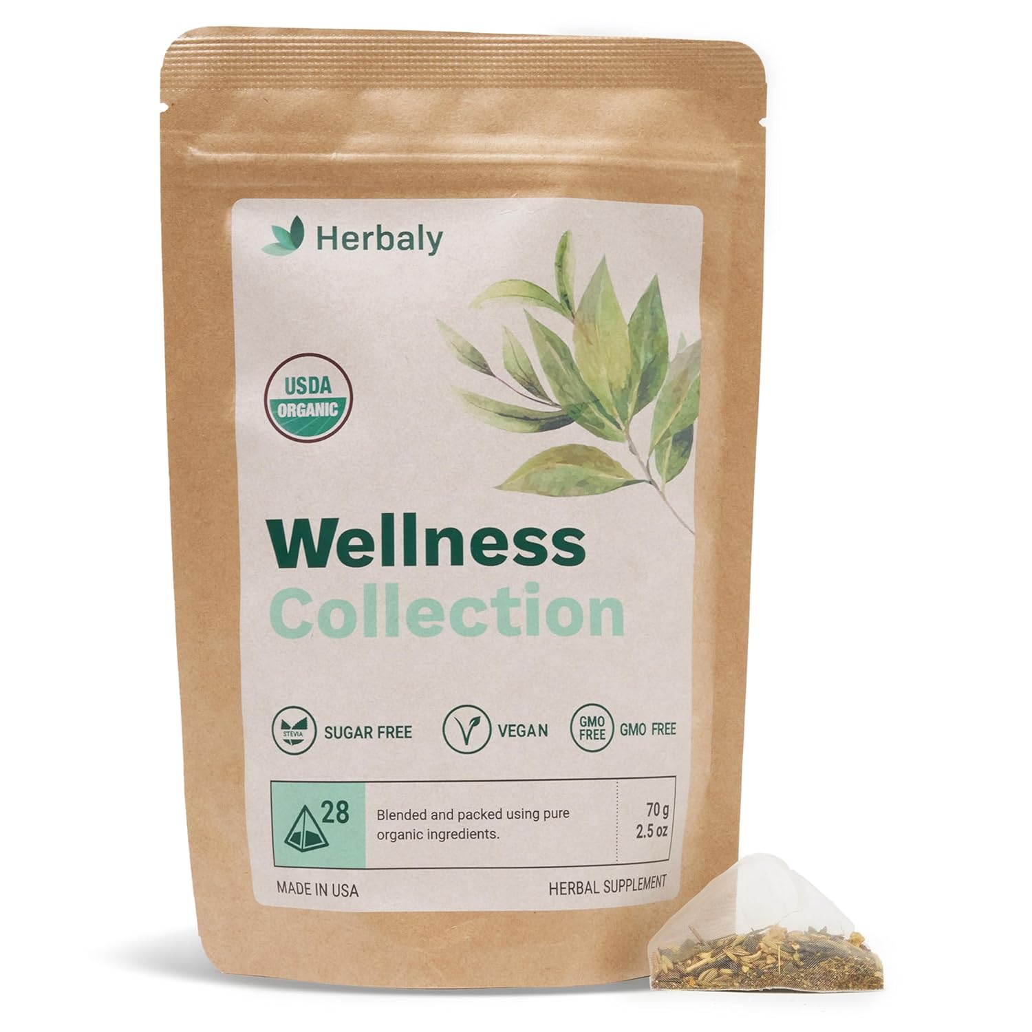Organic Herbal Ginger Tea for Immune Support and Wellness