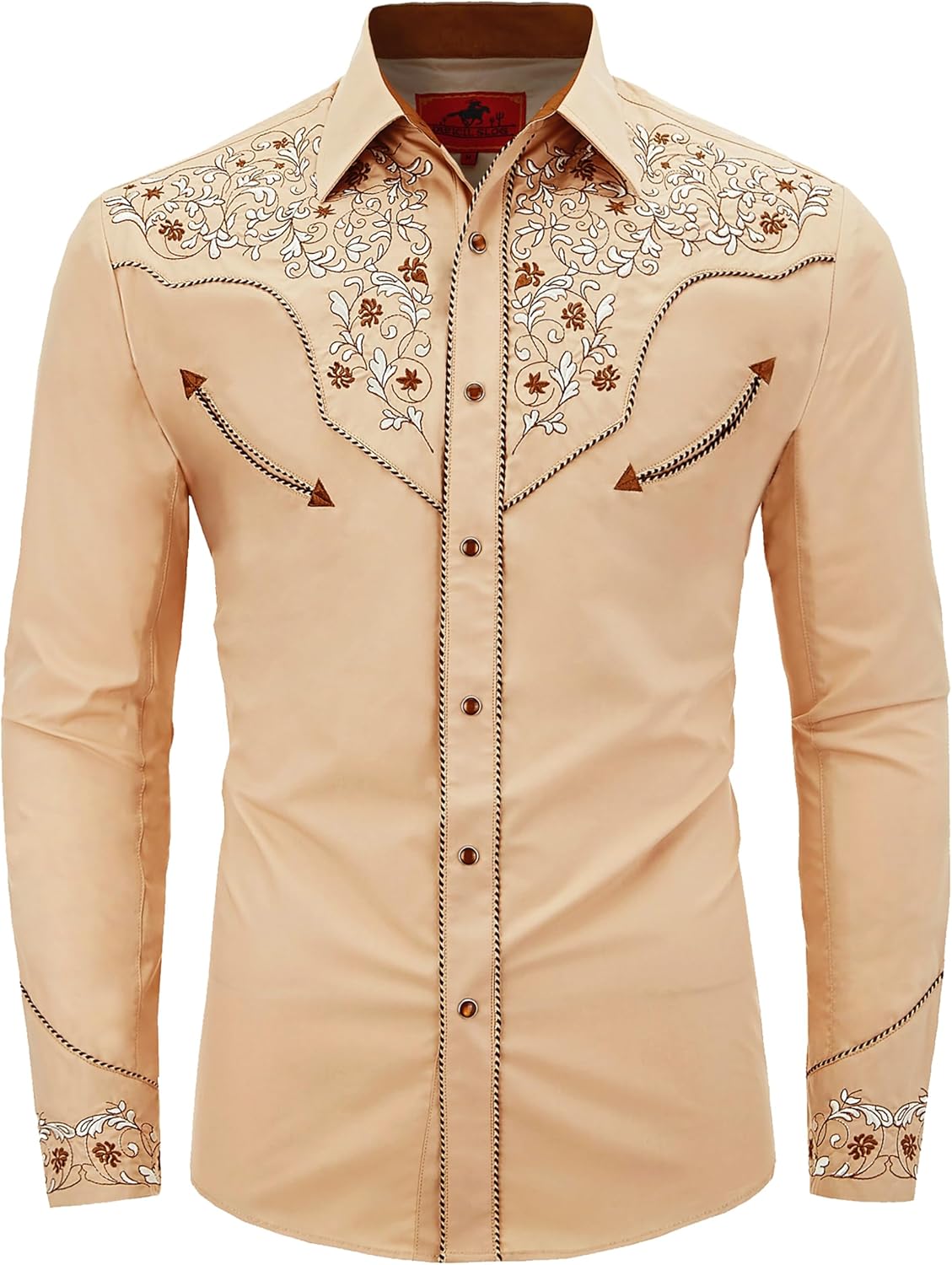 Men's Western Cowboy Shirt with Exquisite Embroidery Design