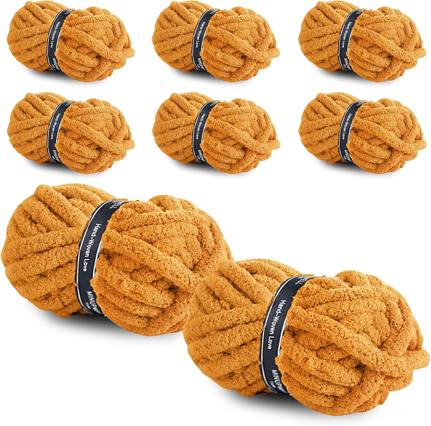 Jumbo Chunky Chenille Yarn for Hand Knitting Projects - 8 Packs
