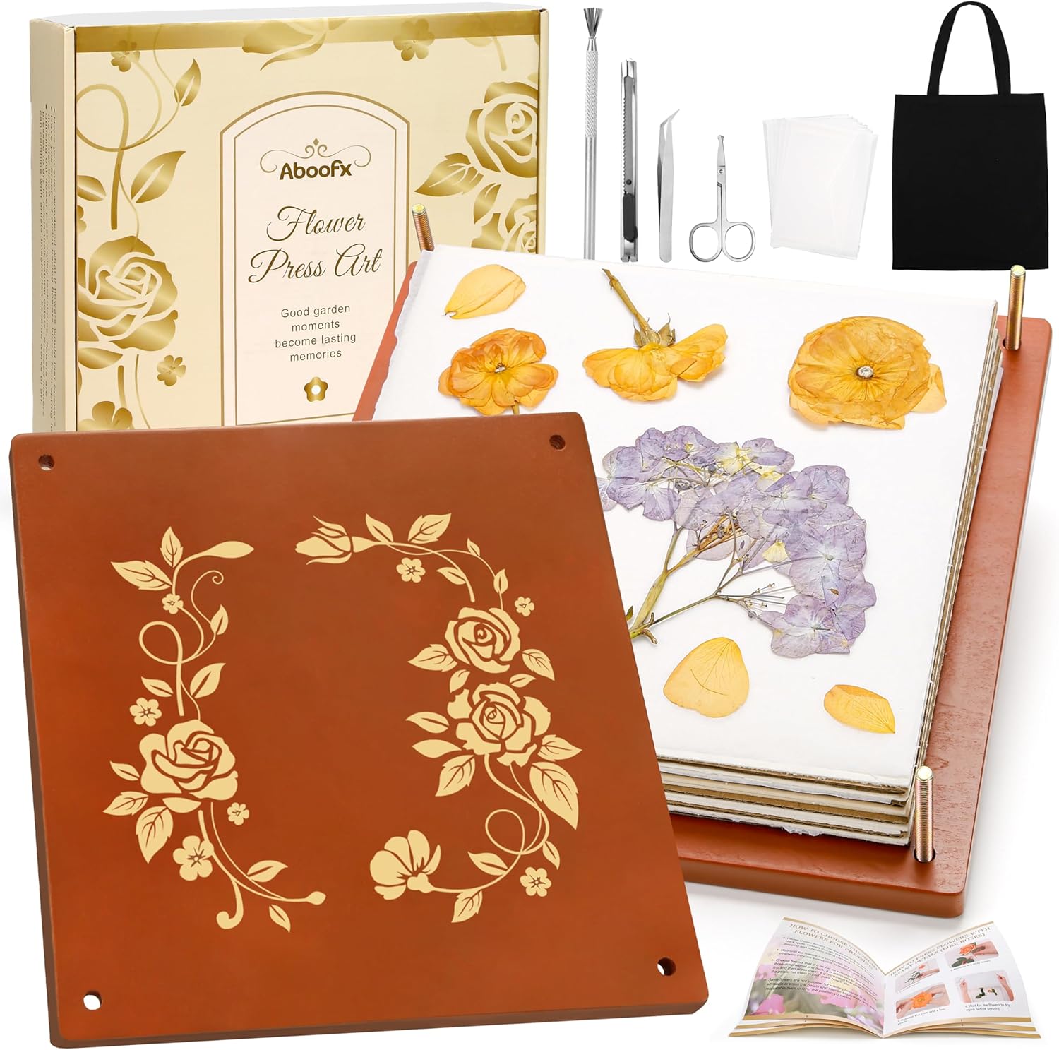 Aboofx Flower Press Kit for Crafting Beautiful Dried Flowers