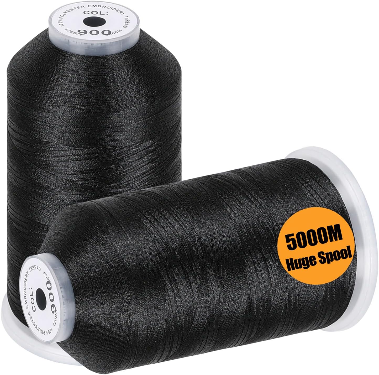 5000M Each Black Polyester Thread - Commercial Grade