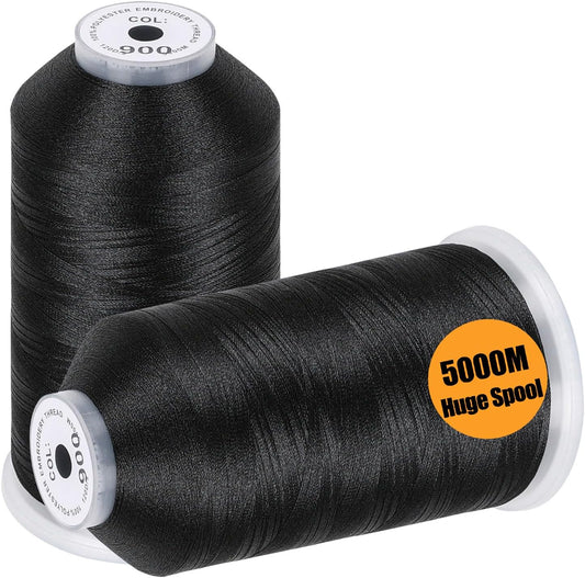 5000M Each Black Polyester Thread - Commercial Grade
