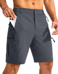 Men's Hiking Cargo Shorts 9in Lightweight Outdoor - 5 Zipper Pockets
