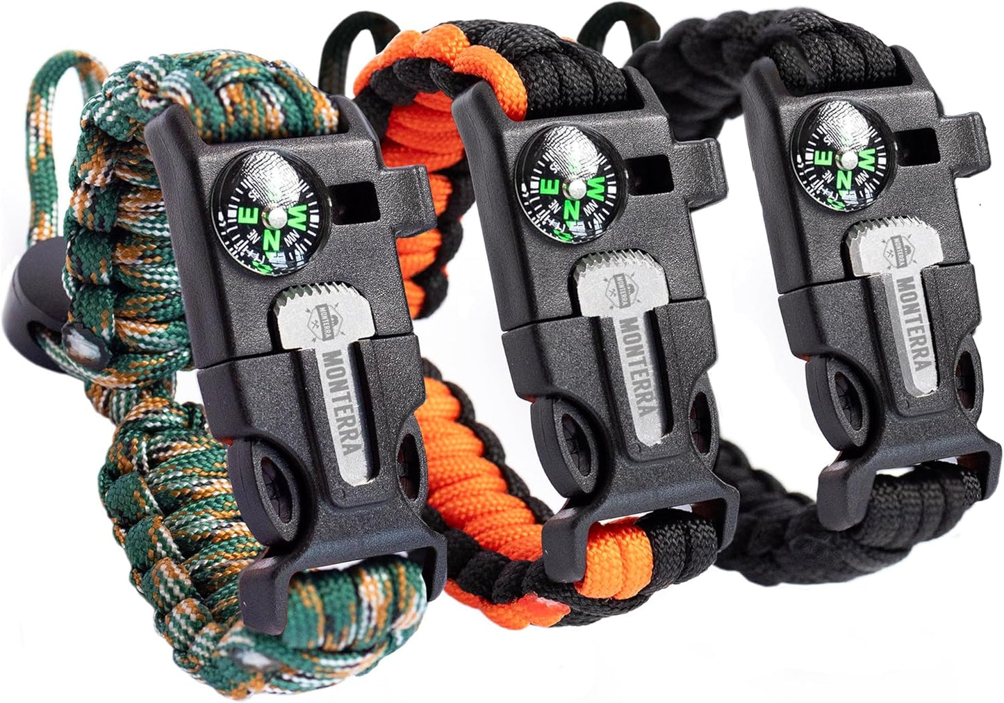 3-Pack Paracord Bracelet: Survival Essentials