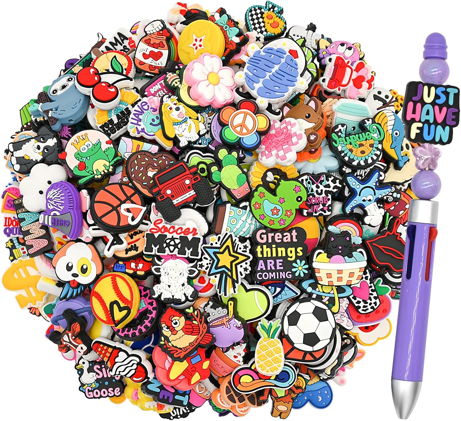 500Pcs Silicone Focal Beads for DIY Jewelry and Crafts Fun
