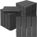 Plastic Interlocking Deck Tiles 36 pcs 12in x 12in - Durable Outdoor