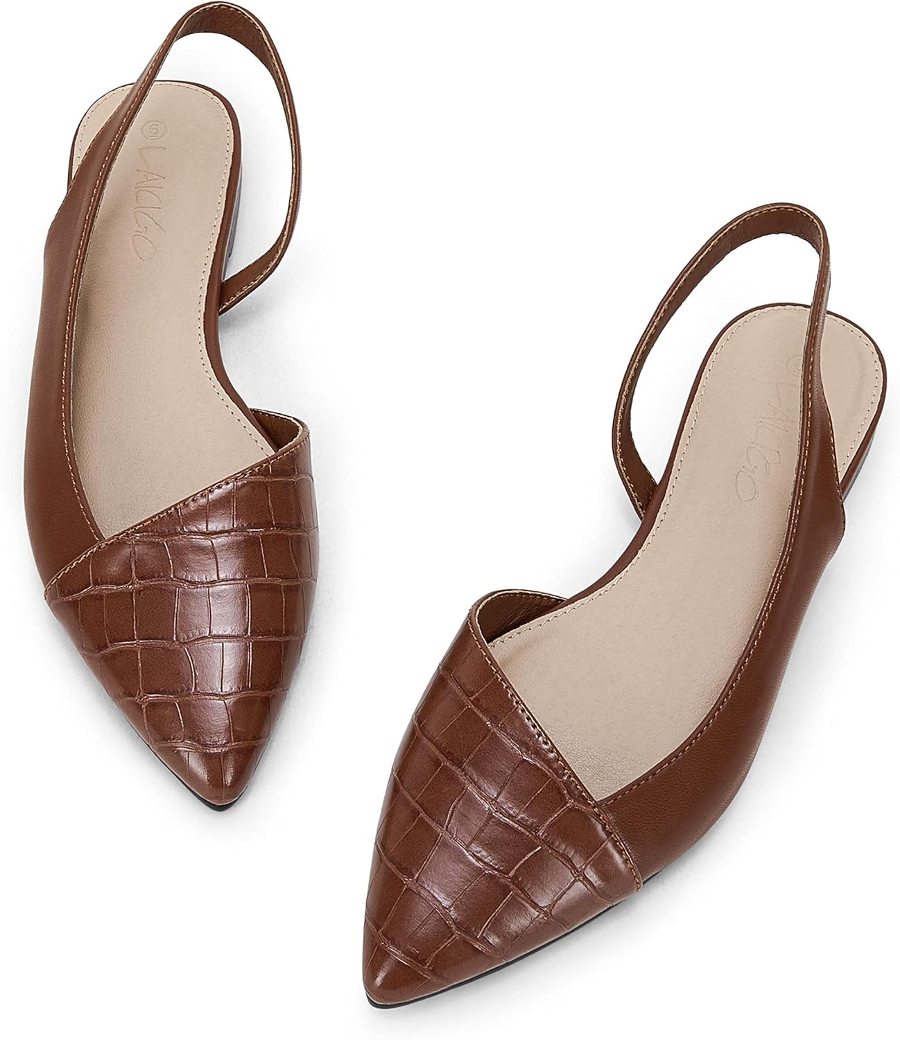 LAICIGO Women's Closed Pointed Toe Flats for Stylish Comfort